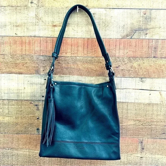 NWOT Sondra Roberts Leather Squared Hobo Bag With Tassel - Picture 1 of 11